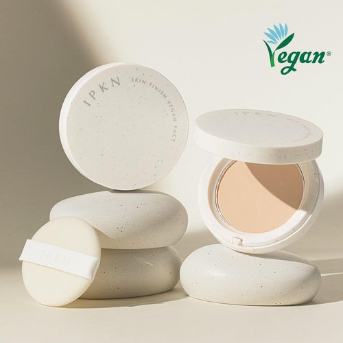 IPKN Skin Finish Vegan Pact | Face Powder Makeup & Finishing Powder (#23 Natural Beige)