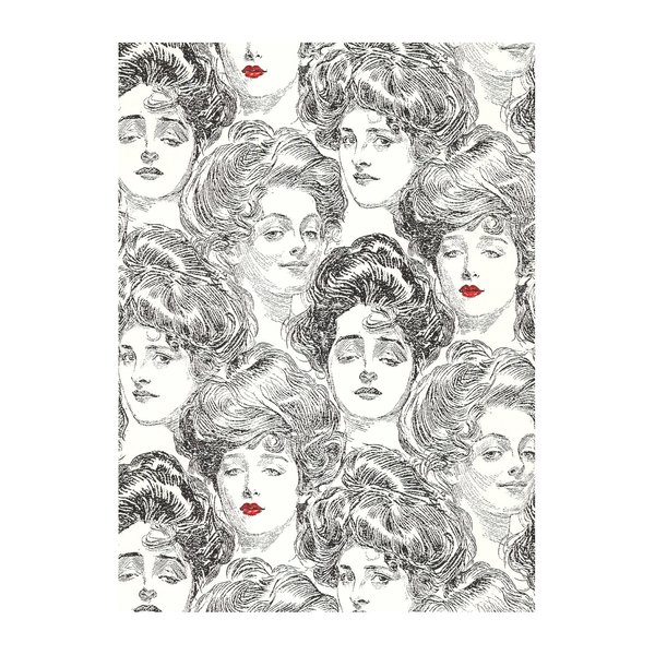 RoomMates York Wallcoverings Wall in a Box Pucker Up Buttercup Removable Wallpaper, Black, White, Red