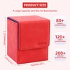 Sanseking Card Deck Box for MTG Commander Deck Box fits 100+ Single Sleeved Cards Lamb Leather Card Box Magic Card Boxes for MTG TCG CCG (Vertical,Red)