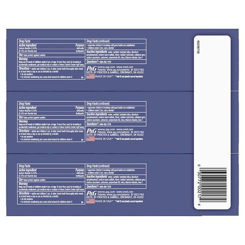 Crest 3D White Arctic Fresh Teeth Whitening Toothpaste, 3.8 oz, Pack of 3