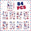 4th of July Temporary Tattoos 84 Styles American Flag Decorations Tattoos Independence Day Temporary Tattoo for USA Patriotic Red White and Blue Party Supplies