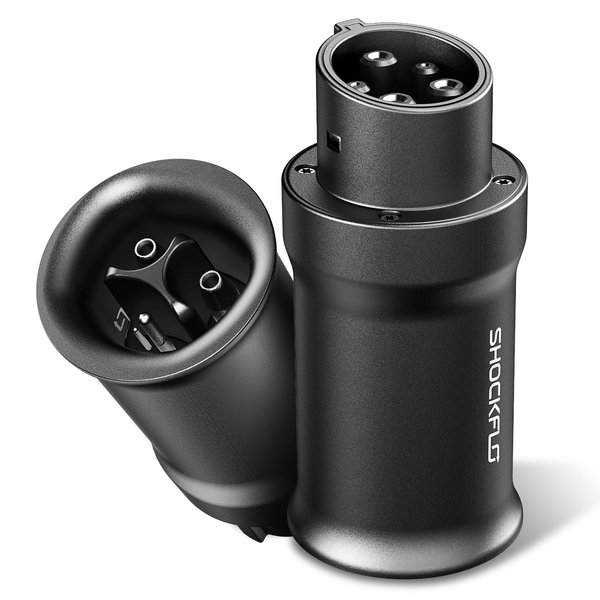 ShockFlo A6 Tesla to J1772 Adapter, 80A 250V Max-Compact and Lightweight J1772 EVs Adapter for J1772 EVs for Tesla Destination Charger Mobile Connector Wall Connector