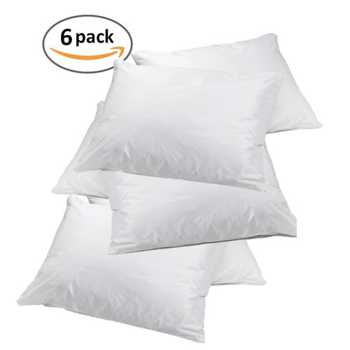 Elaine Karen 6-Pack Vinyl Pillow Protectors - Standard Size Zippered Pillow Covers - 100% Waterproof, Bedbug Proof - Washable and Reusable Pillow Encasement Covers