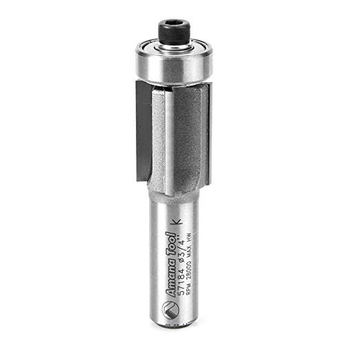 Amana Tool - 57184 Carbide Tipped Super Flush Trim 3/4 Dia x 1" 2 Shank x 4-Flute