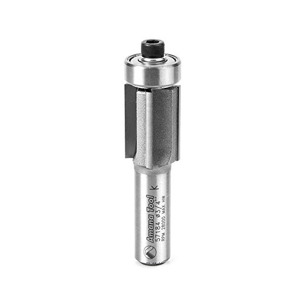 Amana Tool - 57184 Carbide Tipped Super Flush Trim 3/4 Dia x 1" 2 Shank x 4-Flute