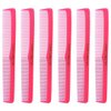 Allegro Combs 400 Barber Comb Hair Cutting Combs Pocket Combs Combs for Hair Stylist Comb Set Styling Comb 6 Pcs. (Neon Pink)