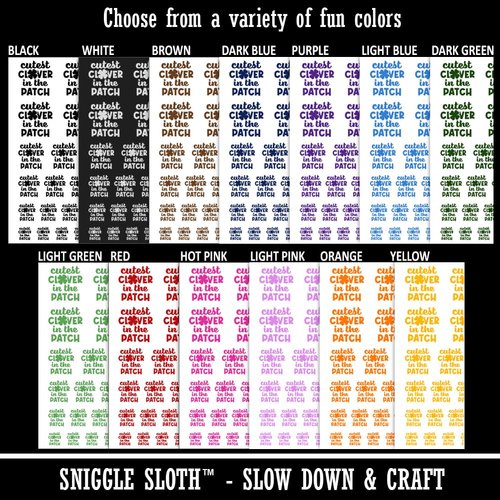 Cutest Clover in the Patch St. Patrick's Day Temporary Tattoo Water Resistant Fake Body Art Set Collection - Dark Green (One Sheet)