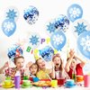 36Pcs Snowflake Latex Balloons, Winter Wonderland Balloons, Winter Snowflake Theme Party Decorations