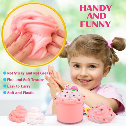 Two Color Party Favors Scented Slime, Funny Butter Slime, with 2 Fun Slime Add Ins, DIY Surprise Slime for Kids, Stress Relief Toy for Girls Boys, Super Soft Sludge Toy