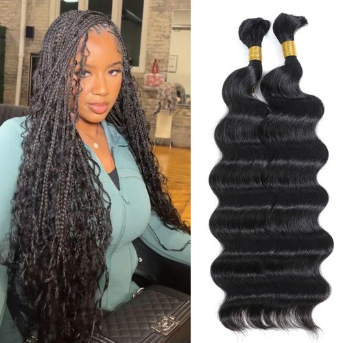 DMKEEP Top Grade Loose Wave Human Braiding Hair 2 Bundles 100g Human Hair Braiding Hair No Weft Bulk Human Hair for Braiding Hair Extensions Natural Color 20 Inch