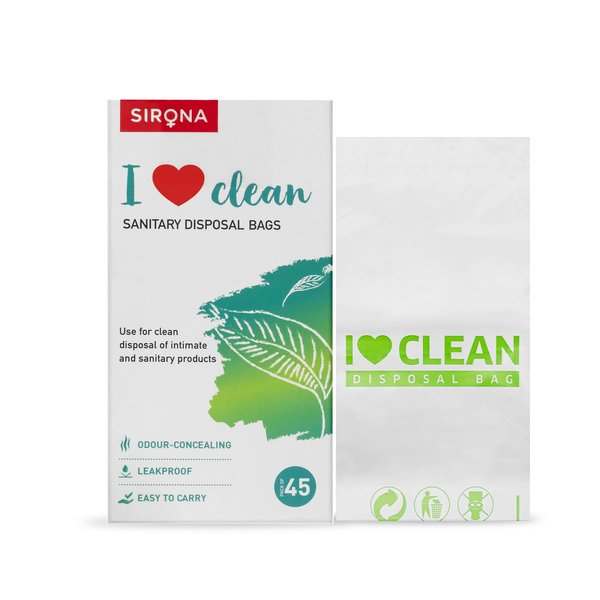 Sirona Personal Disposal Bags – 45 Bags for Discreet Tampons, Sanitary Pads/Napkin, Panty Liners, Tampons & Condoms | Menstrual Care and Hygiene Products
