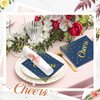 Geelin 180 Pieces Cheers Napkins Gold Napkins Cocktail Napkins for Wedding Reception Beverage Paper Napkins Disposable Bar Napkins for Engagement Party Graduation Baby Shower, 5 x 5 Inch (Navy Blue)