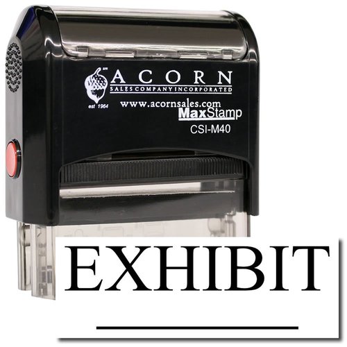 Business Stamp - Black Ink Self-Inking Exhibit Stamp, Ideal for Law Clerks - Durable, and Easy to Use - 1/2 x 1-1/2 Size - Ideal for Professional Legal Documentation and Office Use