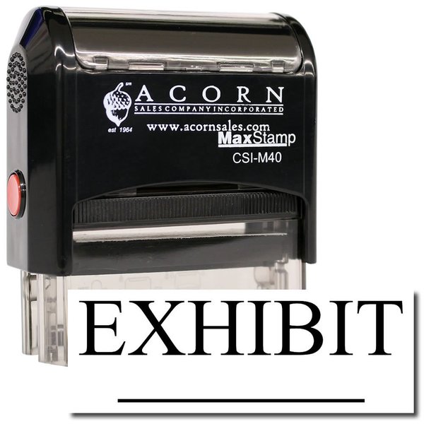 Business Stamp - Black Ink Self-Inking Exhibit Stamp, Ideal for Law Clerks - Durable, and Easy to Use - 1/2 x 1-1/2 Size - Ideal for Professional Legal Documentation and Office Use