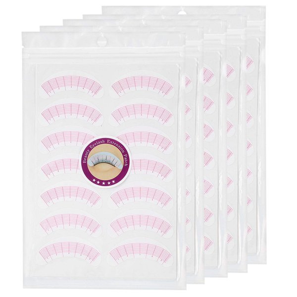 Eyelash Extension Adhesive Sticker, 175 Pairs Eyelash Isolation Positioning Pads Eye Positioning Tips Sticker for Eyelash Extensions Eyelash Stencil with Length Measurement Tips Eyelash Graft Tool