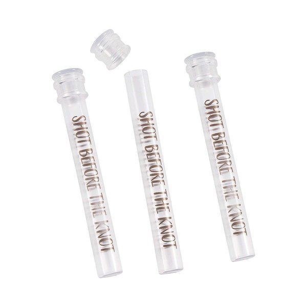 Fun Express Shot Before the Knot Test Tube Shot Glasses - Set of 12 Plastic Tubes - Bachelorette Party and Wedding Party Supplies