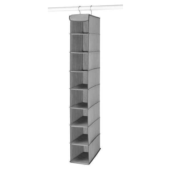 Whitmor Hanging Shoe Shelves - 8 Section - Closet Organizer - Grey