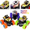 CozyBomB Friction Powered Monster Trucks Toys for Boys - Push and Go Car Vehicles Truck Playset, Inertia Vehicle, Kids Birthday Christmas Party Supplies Gift 3 Years Old (Orange,Purple,Green)