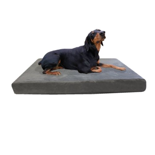55''x47''x4'' Gray Colored Washable Microfiber Suede Waterproof Orthopedic True Solid High Density Memory Foam Therapeutic Pad Pet Super Big Dog Bed Crate Free 2nd External Washable Cover