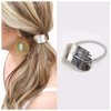 Iaceble Boho Silver Leaf Hair Tie Hairband Ponytail Holder Hair Rope Minimalist Leaf Hair Band Rope Metal Feather Hair Scrunchies Hair Tie Decorative Hair Accessories for Women and Girl Headdress