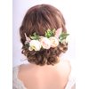 Kercisbeauty Pink and White Hair Comb Prom Girl Floral Headpiece Wedding Brides Bridesmaids Flower Headband Handmade Soft Headband Flower Girl