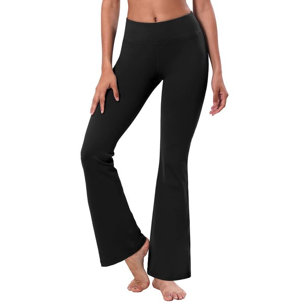 BUBBLELIME 29"/31"/33"/35" 4 Styles Women's Bootcut Yoga Pants Tummy Control - Basic Bootleg_Black(1) S_31" Inseam