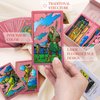 LYINGFISH Tarot Cards Pink Tarot Cards with Guide Book Waterproof and Wrinkle Resistant Tarot Gold Foil Tarot Cards for Beginners Pink Tarot Deck Tarot Cards with Meanings on Them Gold Tarot Cards