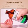 USDA Certified Organic Castor Oil Cold Pressed Unrefined 100% Pure in Glass Bottle - Natural Oil, Sore Muscle Massage Oil - Hexane Free for Skin, Hair Nail Eyebrows Growth -16 Fl Oz