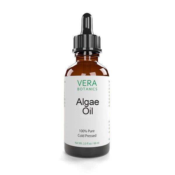 Vera Botanics ALGAE OIL 100% Pure & Natural, Unrefined, Cold-Pressed For Face, Dry Skin, Nails, Lips, Body & Hair - Reduce Hair Breakage, Appearance of Scars from Psoriasis, Eczema & Acne