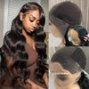 Imeya 13x6 Synthetic Hair 26 Inch Lace Front Wigs Long Natural Black Wavy Wig Glueless Body Wave Hair Pre Plucked for Black Women Daily Party Festival Cosplay 5 Lengths to Choose