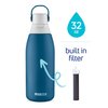 Brita Stainless Steel Premium Filtering Water Bottle, BPA-Free, Replaces 300 Plastic Water Bottles, Filter Lasts 2 Months or 40 Gallons, Includes 1 Filter, Kitchen Accessories, Marina - 32 oz.
