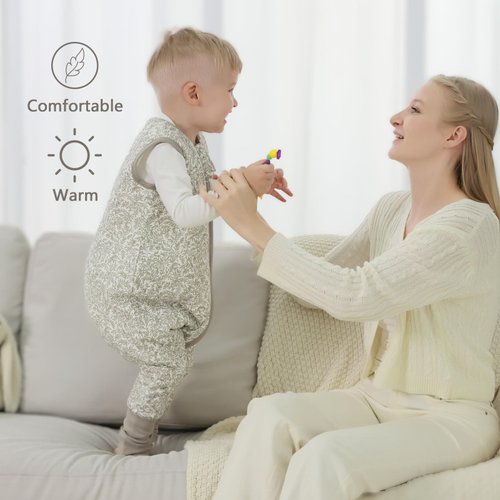 Mosebears Baby Sleep Sack with Feet，Baby Winter Sleep Sack for Toddler Thicken 2.5 TOG (18-36 Months, Baby height 34-38 inches)