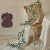 Fudios Lighted Olive Garland Battery Operated with Timer 96 LED Fairy Lights 6ft, Mantle Fireplace Vine Garland with Lights for Decoration Inside Outside Christmas Valentines Wedding