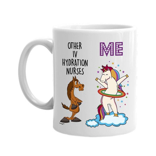Whizk IV Hydration Nurse Mug Funny Unicorn Gift for Women Men Mom Dad- Intravenous Hydration Birthday Appreciation Thank You Retirement Coffee Hoop Tea Cup 11 oz or Large 15 oz MUC1101