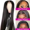 DACHIC 24 Inch 4x4 Transparent Straight Closure Wigs Human Hair HD Lace Front Wigs Human Hair Pre Plucked 150% Density Brazilian Human Hair Wigs for Black Women Middle Part