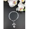 12 PCS Crystal Angel Charm Bracelet Clear With Organza Bag - Baptism Favor/Christening Favor/Recuerdos de Bautizo/Quinceanera/Baby Shower