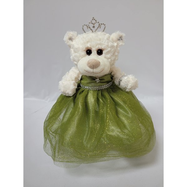 KINNEX COLLECTIONS SINCE 1997 12" Quince Anos Quinceanera Last Doll Teddy Bear with Dress (Centerpiece) ~ ARC09831-35 (Sage Green)