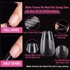 UNA GELLA Short Coffin Fake Nails 504pcs Short Coffin Press on Nails Pre-shape Short Coffin Gel Nail Tips for Full Cover Acrylic False Nails Nail Extension Home DIY Nail Salon 12 Sizes Gelly Tips