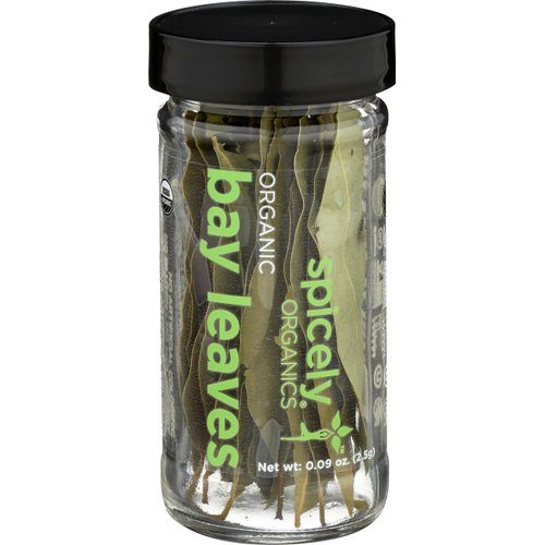 Spicely Organic Bay Leaves California Whole 0.09 Ounce Jar Certified Gluten Free