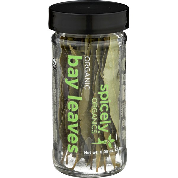 Spicely Organic Bay Leaves California Whole 0.09 Ounce Jar Certified Gluten Free