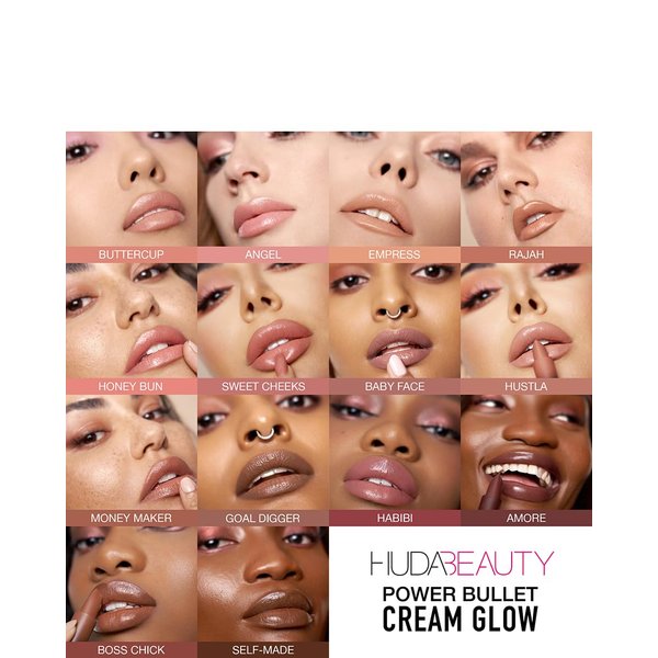 HUDA BEAUTY Power Bullet Cream Glow Hydrating Lipstick Rajah