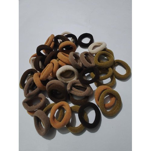 Generic Black & Brown Shades Hair Ties 50pcs for Women Girls, Seamless Thick Black Hair Band, Elastic Hair Ties No Ponytail Holder