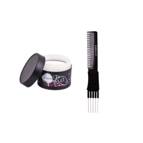 yper Affinage Dry Mud Matt Hairwax (1.35 oz) with Teasing Comb Pack of 1