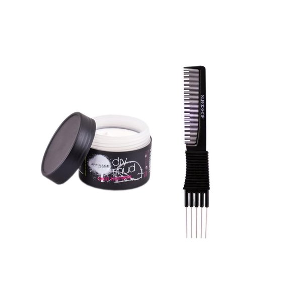 yper Affinage Dry Mud Matt Hairwax (1.35 oz) with Teasing Comb Pack of 1