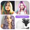 FRIUSATE Hair Coloring Highlighting Cap, 8 Pieces Hair Highlighting Kit, Silicone Highlight Cap Pull Through Caps Hair Coloring Frosting Cap with Hook, Cape, Brush, Gloves and Ear Covers for Women Men