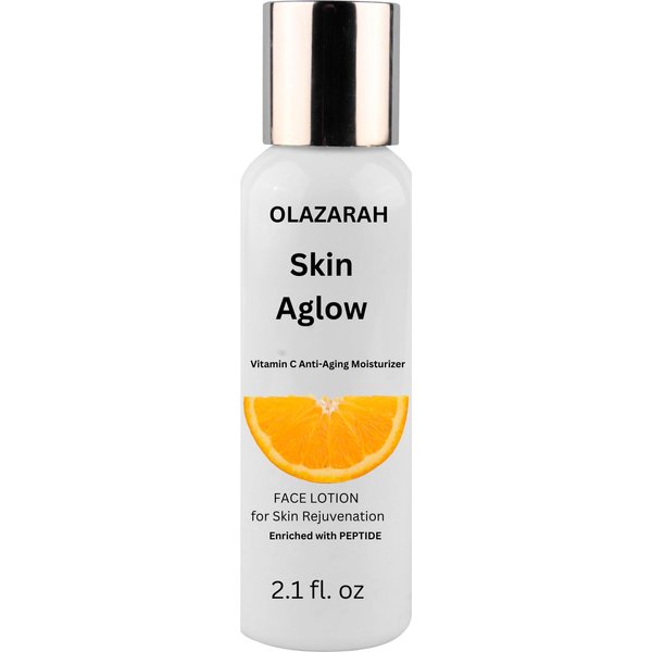 OLAZARAH Skin Aglow Vitamin C Anti-Aging Moisturizer Face Lotion for Skin Rejuvenation, Enriched with Peptide, 2.1 Fl. oz.