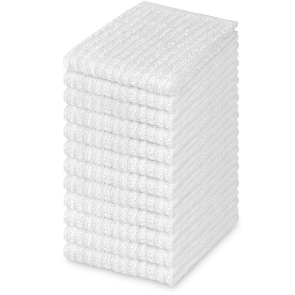 DecorRack 100% Cotton Bar Mop, 12 x 12 inch, Cleaning Towels for Kitchen (12 Pack)