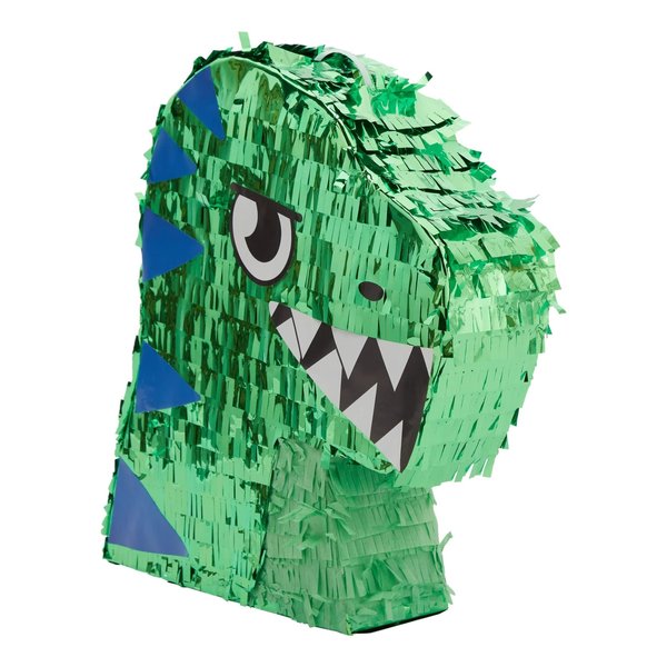 BLUE PANDA Dinosaur Pinata for Boys Birthday T-Rex Themed Party Supplies, Green Foil Dino Decorations (Small, 11.7 x 3.0 x 15.7 In)