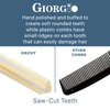 Giorgio G82 IVY 4 Inch Handmade Folding Pocket Comb for Men, Fine Tooth Hair Comb Straightener for Everyday Grooming Styling Hair, Beard or Mustache, Use Dry or with Balms, Saw Cut Hand Polished
