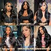 13x4 Body Wave Lace Front Wigs Human Hair Pre Plucked 180 Density 13x4 HD Lace Front Wigs Human Hair Glueless Wigs Human Hair For Black Women (13x4 Body Wave Natural Black, 26 Inch)